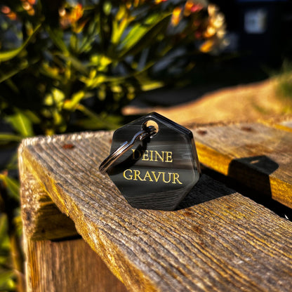 Seva - Sand – Schlüsselanhänger aus Acetat, personalisierbar mit Gravur