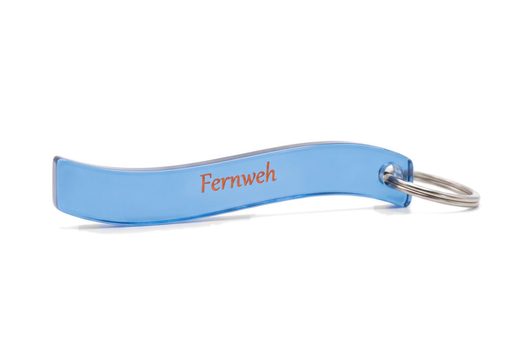 Flux - Himmelblau – Schlüsselanhänger aus Acetat, personalisierbar mit Gravur