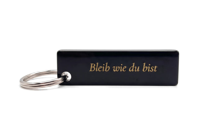 Luma - Schwarz – Schlüsselanhänger aus Acetat, personalisierbar mit Gravur